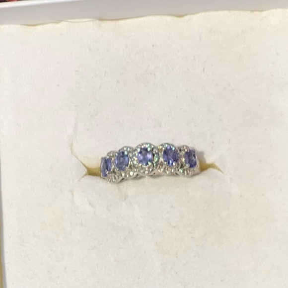 Genuine tanzanite sterling silver ring Lille new - Picture 4 of 6
